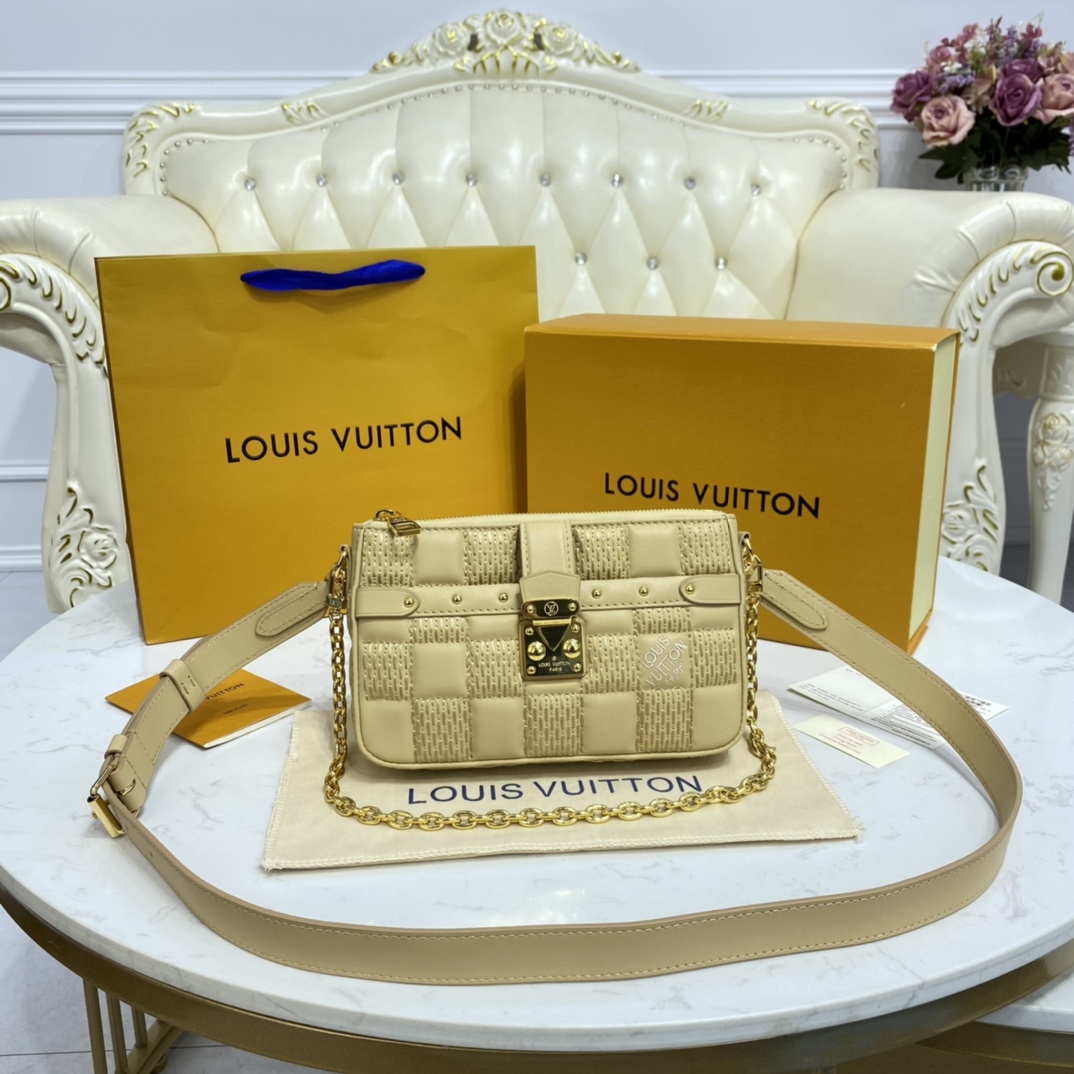 Louis Vuitton POCHETTE TROCA Shoulder Bag M59048 Beige